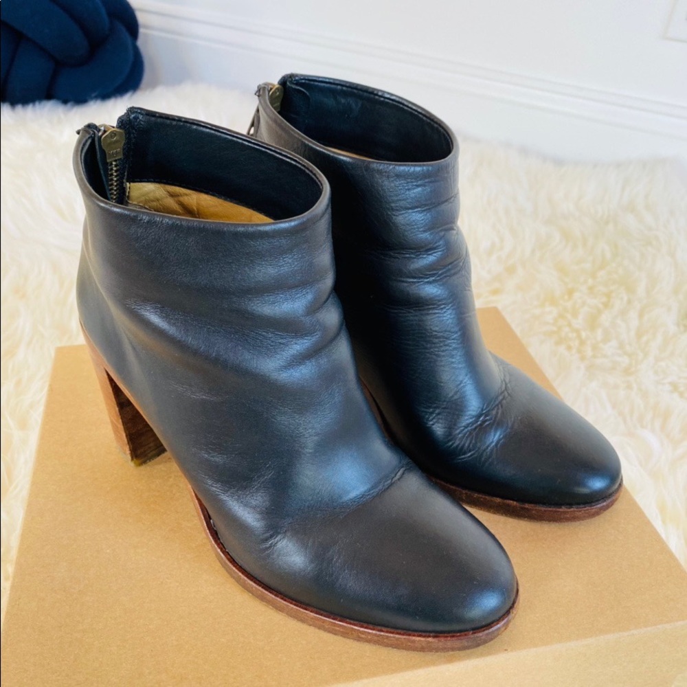 APC black ankle boots, wooden heels. Free shipping | Retail $515 | Size 37